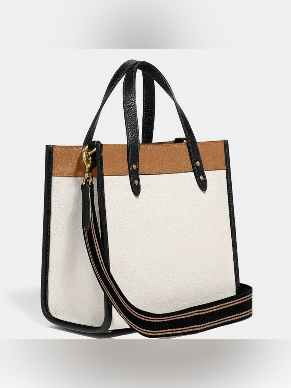 Coach Field Chalk/Brass In Colorblock Leather With Coach Badge - Picture 5 of 11